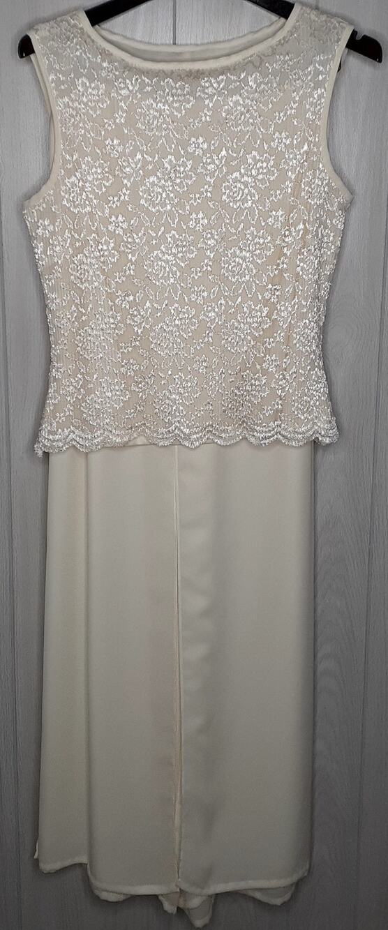 Cachet 2-Piece Cream Pant Set/Outfit Size 12 Flowy Special Occasion